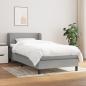 Preview: ARDEBO.de - Boxspringbett mit Matratze Hellgrau 100x200 cm Stoff