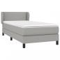 Preview: Boxspringbett mit Matratze Hellgrau 100x200 cm Stoff