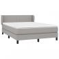 Preview: Boxspringbett mit Matratze Hellgrau 140x190 cm Stoff