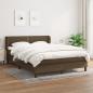 Preview: ARDEBO.de - Boxspringbett mit Matratze Dunkelbraun 140x190 cm Stoff