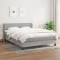 Preview: ARDEBO.de - Boxspringbett mit Matratze Hellgrau 140x200 cm Stoff