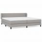 Preview: Boxspringbett mit Matratze Hellgrau 200x200 cm Stoff