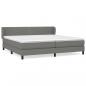 Preview: Boxspringbett mit Matratze Dunkelgrau 200x200 cm Stoff