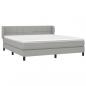 Preview: Boxspringbett mit Matratze Hellgrau 160x200 cm Stoff