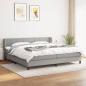 Preview: ARDEBO.de - Boxspringbett mit Matratze Hellgrau 200x200 cm Stoff