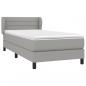 Preview: Boxspringbett mit Matratze Hellgrau 80x200 cm Stoff