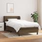 Preview: ARDEBO.de - Boxspringbett mit Matratze Dunkelbraun 90x200 cm Stoff