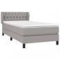 Preview: Boxspringbett mit Matratze Hellgrau 100x200 cm Stoff