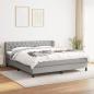 Preview: ARDEBO.de - Boxspringbett mit Matratze Hellgrau 160x200 cm Stoff