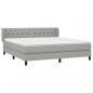 Preview: Boxspringbett mit Matratze Hellgrau 160x200 cm Stoff