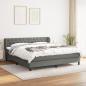 Preview: ARDEBO.de - Boxspringbett mit Matratze Dunkelgrau 160x200 cm Stoff