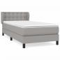 Preview: Boxspringbett mit Matratze Hellgrau 100x200 cm Stoff