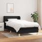 Preview: ARDEBO.de - Boxspringbett mit Matratze Schwarz 100x200 cm Stoff