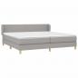 Preview: Boxspringbett mit Matratze Hellgrau 200x200 cm Stoff