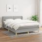 Preview: ARDEBO.de - Boxspringbett mit Matratze Hellgrau 140x200 cm Stoff