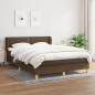 Preview: ARDEBO.de - Boxspringbett mit Matratze Dunkelbraun 140x200 cm Stoff