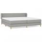 Preview: Boxspringbett mit Matratze Hellgrau 200x200 cm Stoff