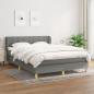 Preview: ARDEBO.de - Boxspringbett mit Matratze Dunkelgrau 140x200 cm Stoff