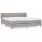 Preview: Boxspringbett mit Matratze Hellgrau 160x200 cm Stoff