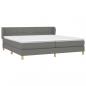 Preview: Boxspringbett mit Matratze Dunkelgrau 200x200 cm Stoff