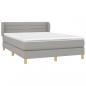 Preview: Boxspringbett mit Matratze Hellgrau 140x190 cm Stoff