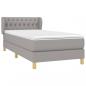 Preview: Boxspringbett mit Matratze Hellgrau 90x200 cm Stoff