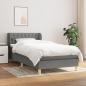 Preview: ARDEBO.de - Boxspringbett mit Matratze Dunkelgrau 100x200 cm Stoff