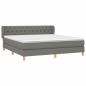 Preview: Boxspringbett mit Matratze Dunkelgrau 160x200 cm Stoff