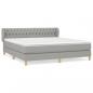 Preview: Boxspringbett mit Matratze Hellgrau 180x200 cm Stoff