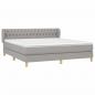 Preview: Boxspringbett mit Matratze Hellgrau 180x200 cm Stoff