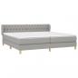 Preview: Boxspringbett mit Matratze Hellgrau 200x200 cm Stoff