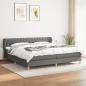 Preview: ARDEBO.de - Boxspringbett mit Matratze Dunkelgrau 200x200 cm Stoff