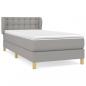 Preview: Boxspringbett mit Matratze Hellgrau 100x200 cm Stoff