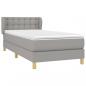 Preview: Boxspringbett mit Matratze Hellgrau 100x200 cm Stoff