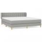 Preview: Boxspringbett mit Matratze Hellgrau 180x200 cm Stoff