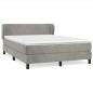 Preview: Boxspringbett mit Matratze Hellgrau 140x200 cm Samt