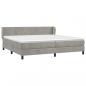 Preview: Boxspringbett mit Matratze Hellgrau 200x200 cm Samt