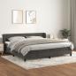 Preview: ARDEBO.de - Boxspringbett mit Matratze Dunkelgrau 200x200 cm Samt