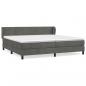 Preview: Boxspringbett mit Matratze Dunkelgrau 200x200 cm Samt