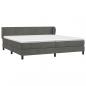 Preview: Boxspringbett mit Matratze Dunkelgrau 200x200 cm Samt