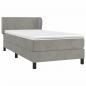 Preview: Boxspringbett mit Matratze Hellgrau 90x200 cm Samt