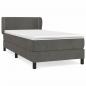 Preview: Boxspringbett mit Matratze Dunkelgrau 90x200 cm Samt