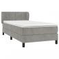 Preview: Boxspringbett mit Matratze Hellgrau 100x200 cm Samt