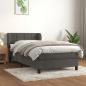 Preview: ARDEBO.de - Boxspringbett mit Matratze Dunkelgrau 100x200 cm Samt