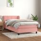 Preview: ARDEBO.de - Boxspringbett mit Matratze Rosa 100x200 cm Samt