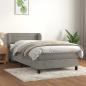 Preview: ARDEBO.de - Boxspringbett mit Matratze Hellgrau 90x200 cm Samt