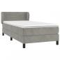 Preview: Boxspringbett mit Matratze Hellgrau 90x200 cm Samt