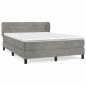 Preview: Boxspringbett mit Matratze Hellgrau 140x190 cm Samt