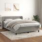 Preview: ARDEBO.de - Boxspringbett mit Matratze Hellgrau 140x200 cm Samt