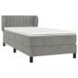 Preview: Boxspringbett mit Matratze Hellgrau 100x200 cm Samt